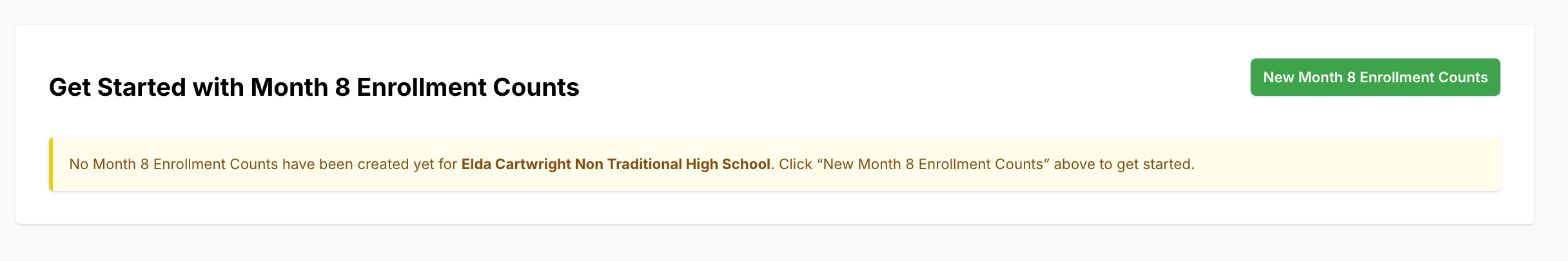 New Month 8 Enrollment